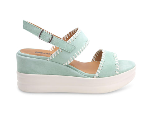 Melluso Sandali Donna Platform a 2 fasce in Camoscio Verde R80522D-230869